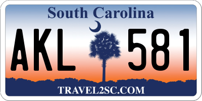SC license plate AKL581