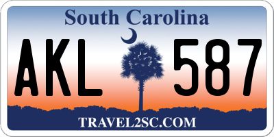 SC license plate AKL587