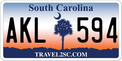 SC license plate AKL594