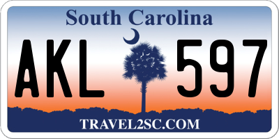 SC license plate AKL597