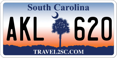 SC license plate AKL620