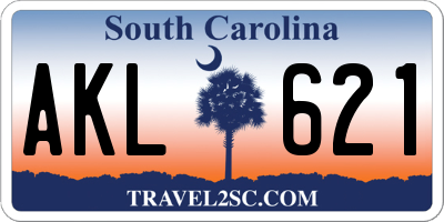 SC license plate AKL621