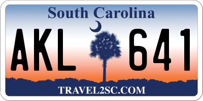 SC license plate AKL641