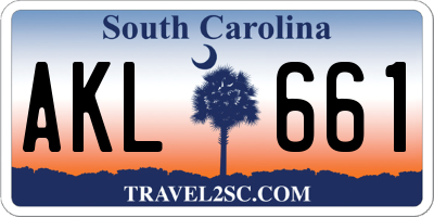 SC license plate AKL661