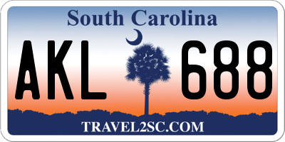 SC license plate AKL688