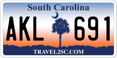 SC license plate AKL691