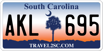 SC license plate AKL695