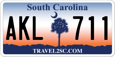 SC license plate AKL711