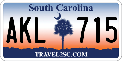 SC license plate AKL715