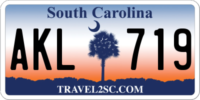 SC license plate AKL719