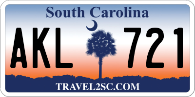 SC license plate AKL721