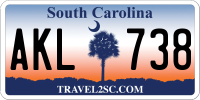 SC license plate AKL738