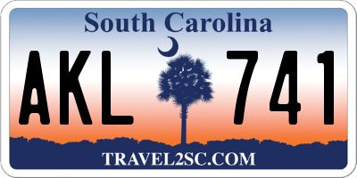 SC license plate AKL741