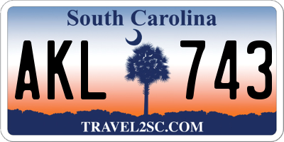 SC license plate AKL743