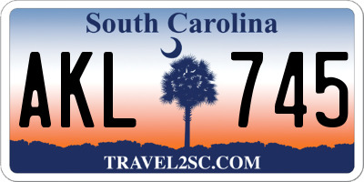 SC license plate AKL745