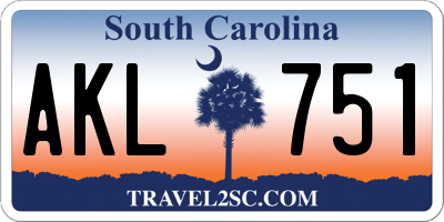 SC license plate AKL751