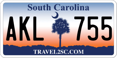 SC license plate AKL755