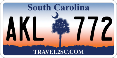 SC license plate AKL772