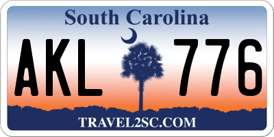 SC license plate AKL776