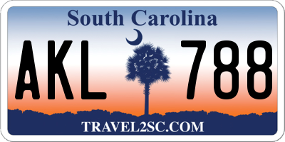 SC license plate AKL788