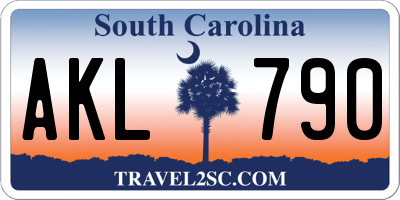 SC license plate AKL790