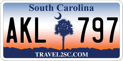 SC license plate AKL797