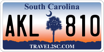SC license plate AKL810