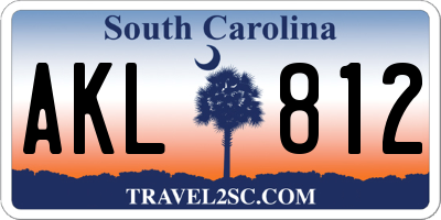 SC license plate AKL812