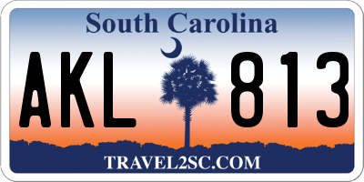 SC license plate AKL813