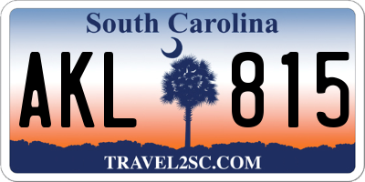 SC license plate AKL815
