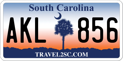 SC license plate AKL856