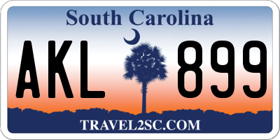 SC license plate AKL899
