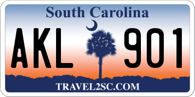 SC license plate AKL901