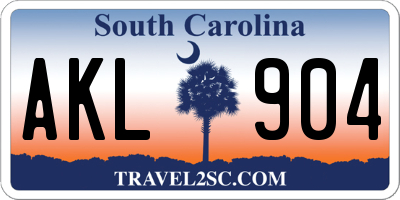 SC license plate AKL904