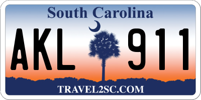SC license plate AKL911