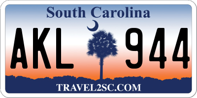 SC license plate AKL944