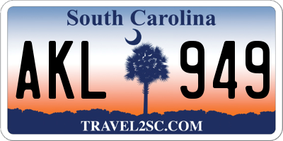 SC license plate AKL949