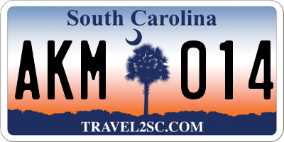 SC license plate AKM014