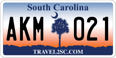 SC license plate AKM021