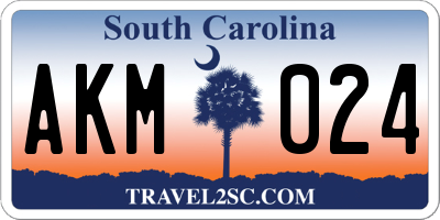 SC license plate AKM024