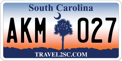 SC license plate AKM027