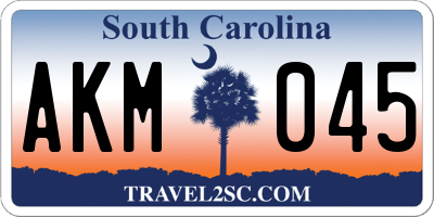 SC license plate AKM045