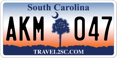 SC license plate AKM047