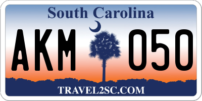 SC license plate AKM050