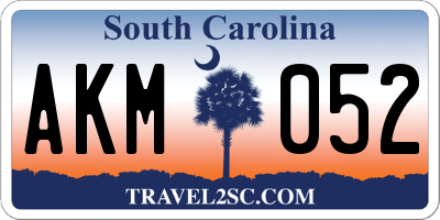 SC license plate AKM052