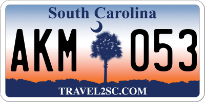 SC license plate AKM053
