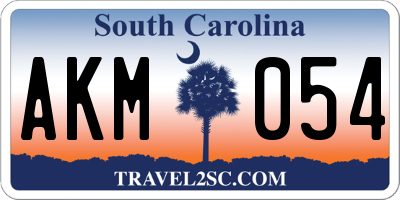 SC license plate AKM054