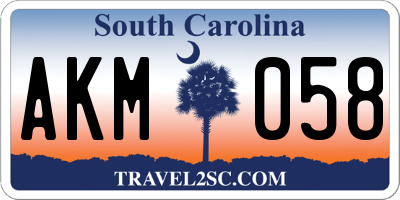 SC license plate AKM058