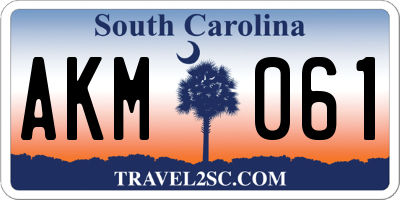 SC license plate AKM061