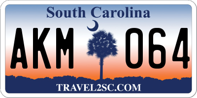SC license plate AKM064